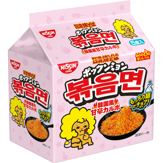 Nissin Yakisoba Bokkeummyeon Korean-Style Sweet & Spicy Carbonara Instant 100g x5 Packs