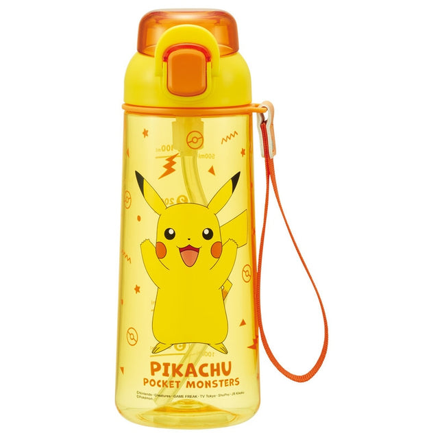 Skater Pikachu Pocket Monsters One-push Straw Bottle 630ml
