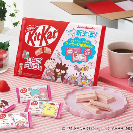 Kitkat Strawberry Milk Flavor Sanrio 28 Characters Limited 12 Pieces
