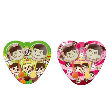 Fujiya 2 Peko Poko Chocolates Heart Lollipop