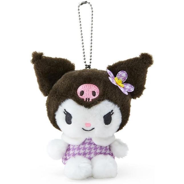 Sanrio Kaohana Houndstooth Flower Mascot Plush Keychain
