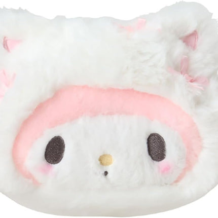 Sanrio Original White Cat Ballerina Plush Face-Shaped Pouch