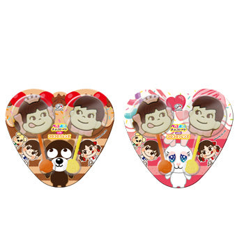 Fujiya 2 Peko Poko Chocolates Heart Lollipop