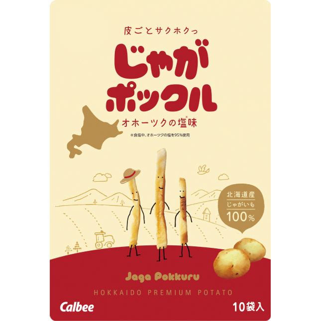 Calbee Jaga Pokkuru Light Salted Potato Crisps 180g(10P) Box