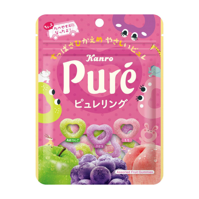 Kanro Pure Assorted Fruit Gummies Pureeing